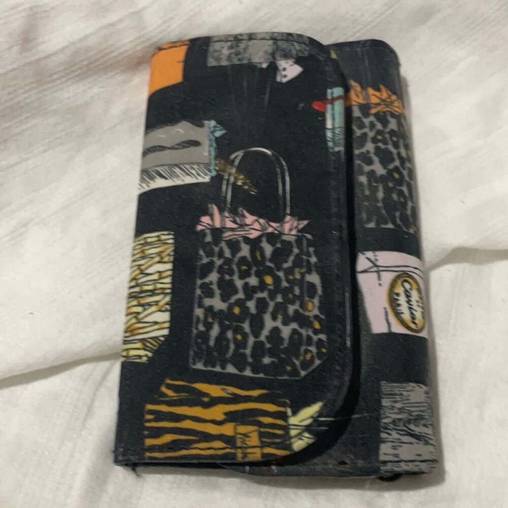 Nicole miller vintage graphic shopping bag tote key card holder nwot